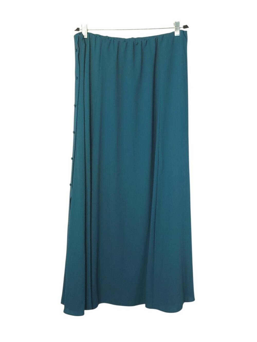 Halogen Teal Side‎ Button Long Maxi Skirt M Lined Flowy Office Boho Career